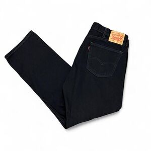 Levi’s 505 Black Straight Leg Button Fly Jeans 40x32 Classic Fit Denim